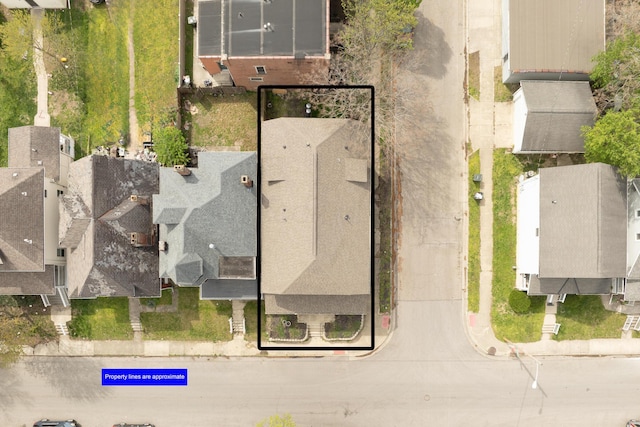 drone / aerial view with a residential view