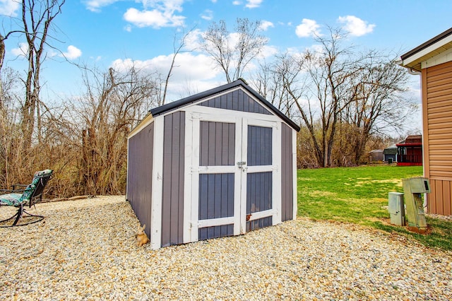 view of shed