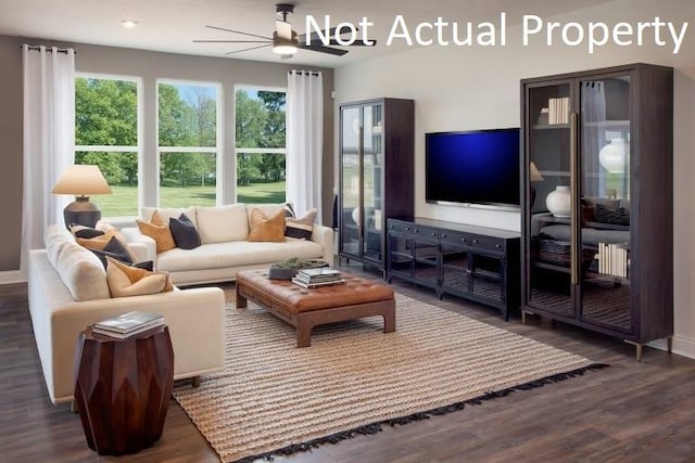 6326 Anguria Dr Lot 244, Hilliard, OH 43026 - living room with wood finished floors and a ceiling fan
