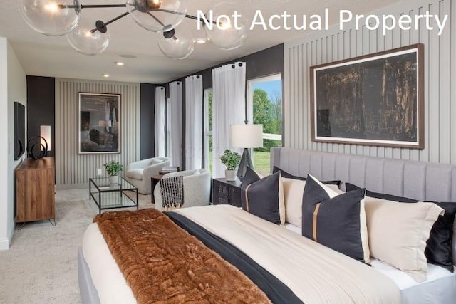 6326 Anguria Dr Lot 244, Hilliard, OH 43026 - bedroom with a chandelier, recessed lighting, and carpet floors