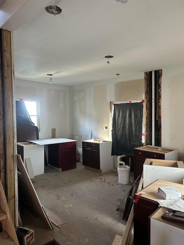 kitchen with a kitchen island