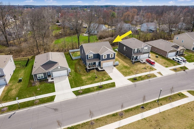 aerial view featuring a residential view