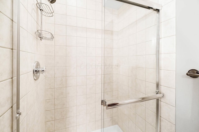 bathroom with a shower stall