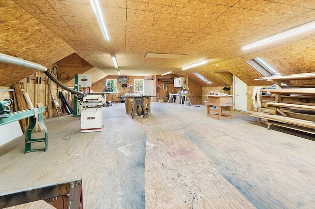 interior space featuring lofted ceiling