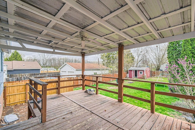 3104 Lewis Rd, Columbus, OH 43207 - wooden terrace featuring a shed and a fenced backyard
