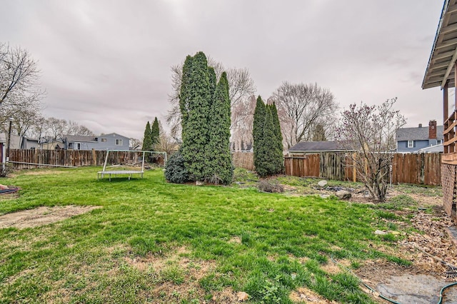 3104 Lewis Rd, Columbus, OH 43207 - fenced backyard with a trampoline