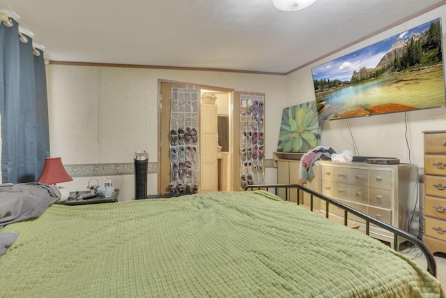bedroom with ornamental molding