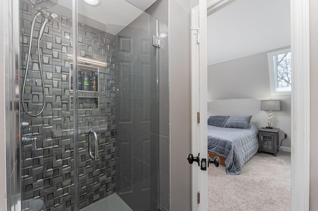 full bathroom with a shower stall