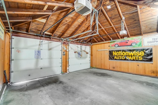 garage featuring a garage door opener
