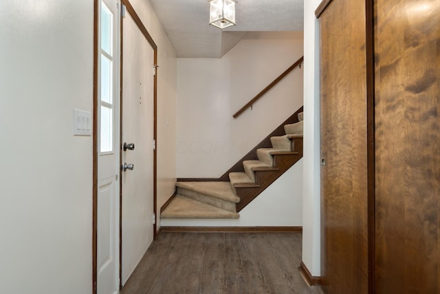 2520 Saltergate Dr, Dublin, OH 43016 - entryway with wood finished floors and stairs