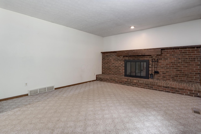 2520 Saltergate Dr, Dublin, OH 43016 - unfurnished living room with carpet flooring, recessed lighting, and a fireplace