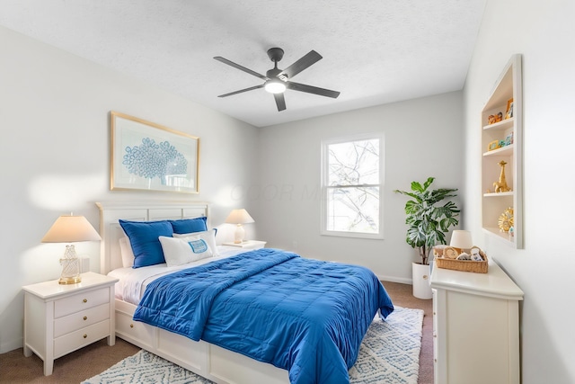 632 Tall Oaks Dr, Gahanna, OH 43230 - carpeted bedroom featuring baseboards, a ceiling fan, and a textured ceiling