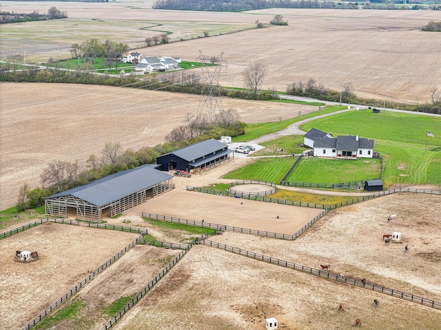 bird's eye view with a rural view