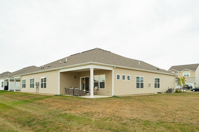 458 Madison Way, Plain City, OH 43064 - back of house with cooling unit, an outdoor hangout area, a patio area, and a yard