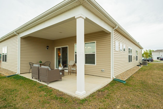 458 Madison Way, Plain City, OH 43064 - rear view of house featuring a lawn, an outdoor living space, and a patio