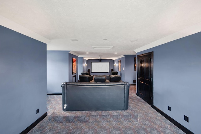 living area with carpet floors and baseboards