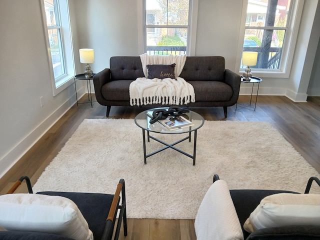 166 Miami Ave, Columbus, OH 43203 - living room featuring baseboards and wood finished floors