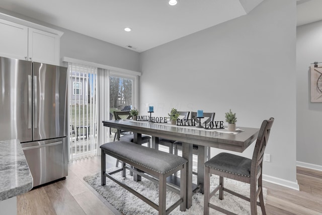 13334 Pine Rd NE, Thornville, OH 43076 - dining area with light wood-style flooring and recessed lighting