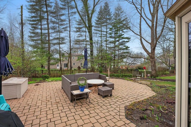 397 E Schrock Rd, Westerville, OH 43081 - view of patio / terrace featuring outdoor lounge area and fence