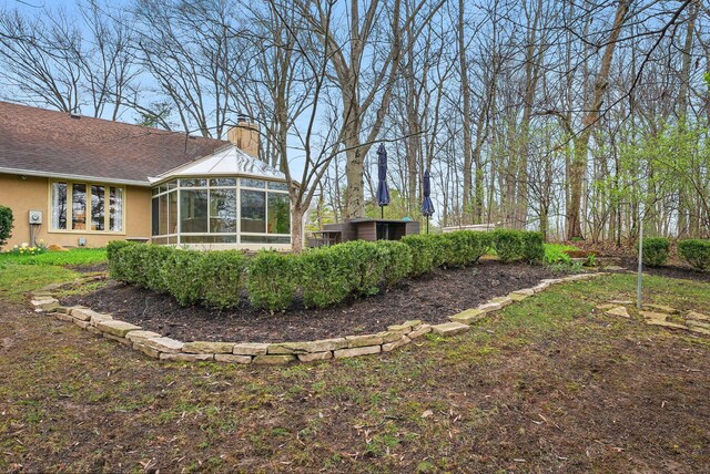 397 E Schrock Rd, Westerville, OH 43081 - view of yard featuring a sunroom