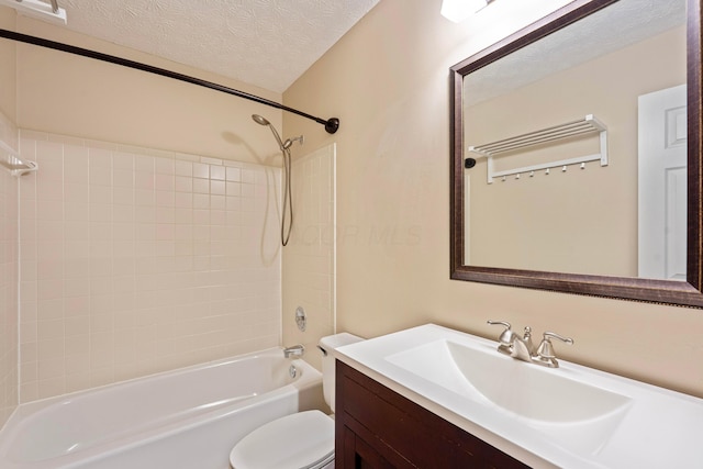 488 Springwood Lake Dr, Columbus, OH 43230 - full bath with vanity,  shower combination, toilet, and a textured ceiling
