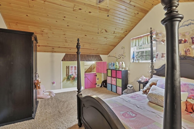 18738 State Route 327, Laurelville, OH 43135 - carpeted bedroom featuring wood ceiling and lofted ceiling