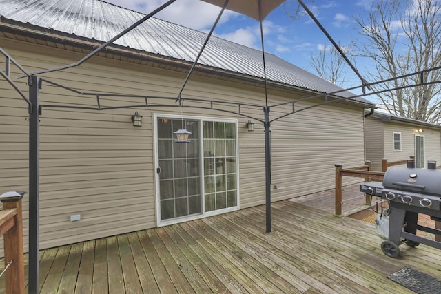 18738 State Route 327, Laurelville, OH 43135 - wooden terrace featuring a grill