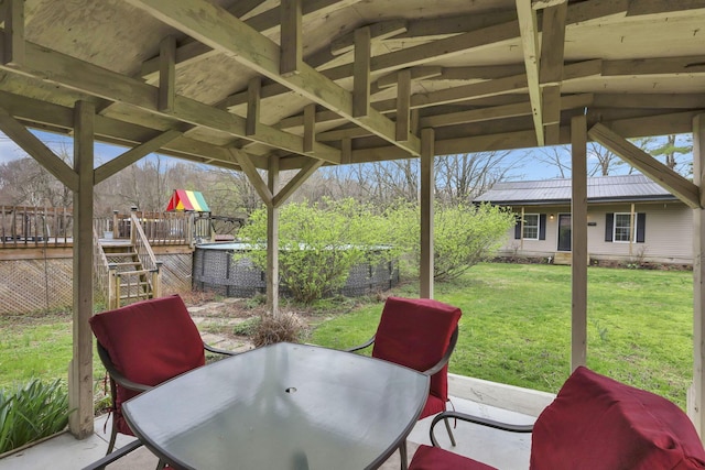18738 State Route 327, Laurelville, OH 43135 - view of patio featuring outdoor dining area and a wooden deck