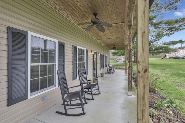 18738 State Route 327, Laurelville, OH 43135 - view of patio / terrace with a porch and ceiling fan