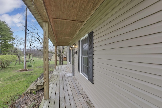 18738 State Route 327, Laurelville, OH 43135 - deck featuring a yard