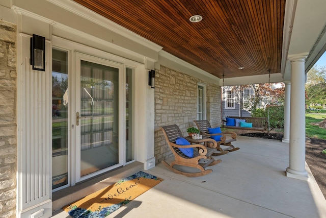 view of patio with covered porch