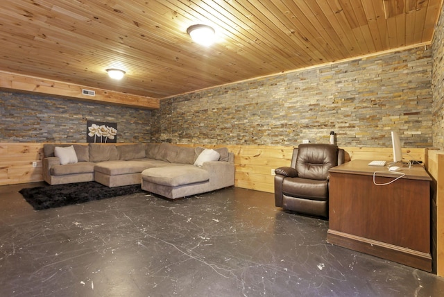 1335 Mingo Rd, Chillicothe, OH 45601 - living area with wooden ceiling