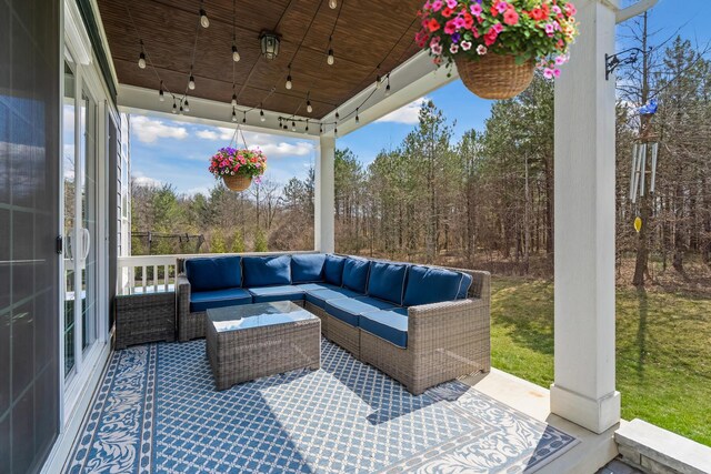 11061 Kingfisher Pl, Plain City, OH 43064 - view of patio / terrace with an outdoor living space