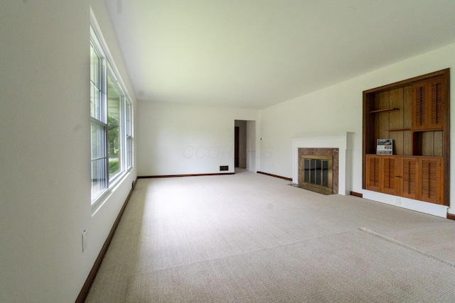 3161 Avalon Rd, Upper Arlington, OH 43221 - unfurnished living room featuring a premium fireplace and carpet flooring