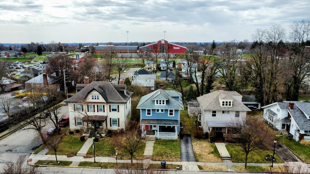 aerial view with a residential view