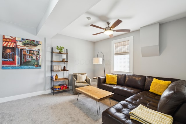 72 Miami Ave, Columbus, OH 43203 - living area with baseboards, ceiling fan, and carpet flooring