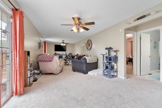 51 Township Rd Unit 1357, South Point, OH 45680 - living area with carpet floors and a ceiling fan