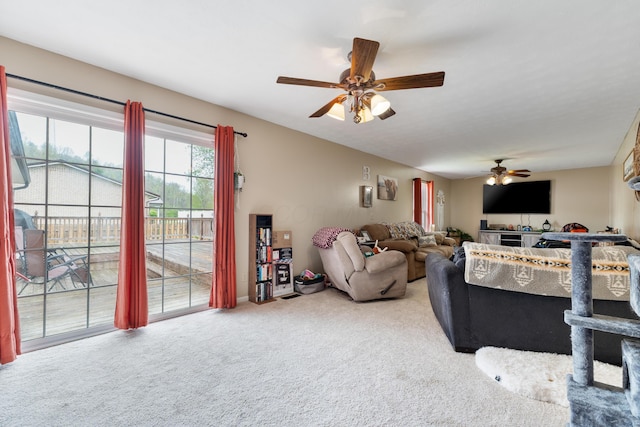 51 Township Rd Unit 1357, South Point, OH 45680 - living room with ceiling fan and carpet