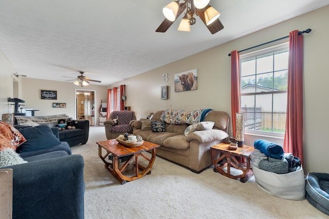 51 Township Rd Unit 1357, South Point, OH 45680 - carpeted living room with a ceiling fan
