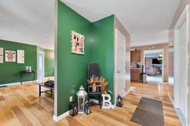 51 Township Rd Unit 1357, South Point, OH 45680 - hallway featuring light wood-style floors, a textured ceiling, and baseboards