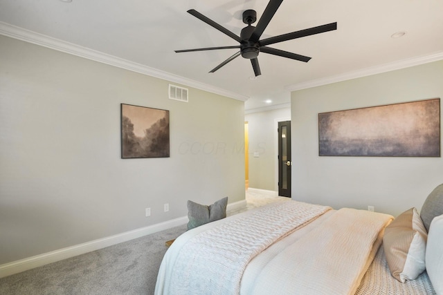 324 Jackson St, Columbus, OH 43206 - bedroom with crown molding, carpet, baseboards, and visible vents