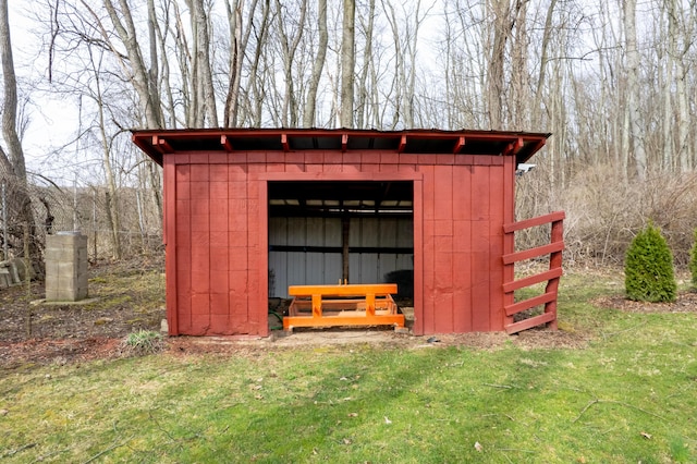 view of shed