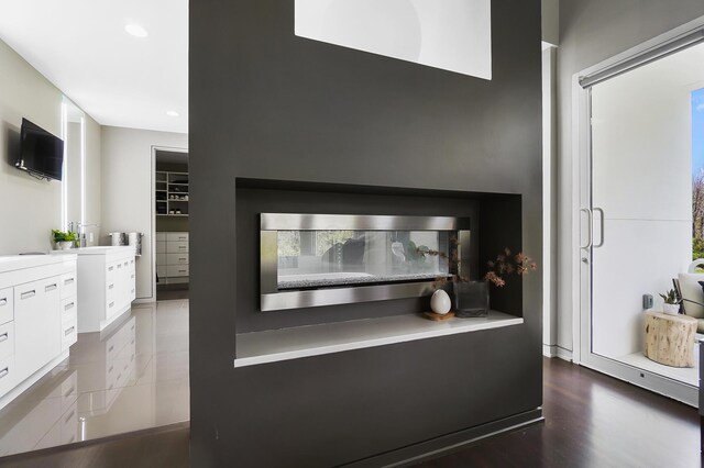 interior details with recessed lighting and wood finished floors