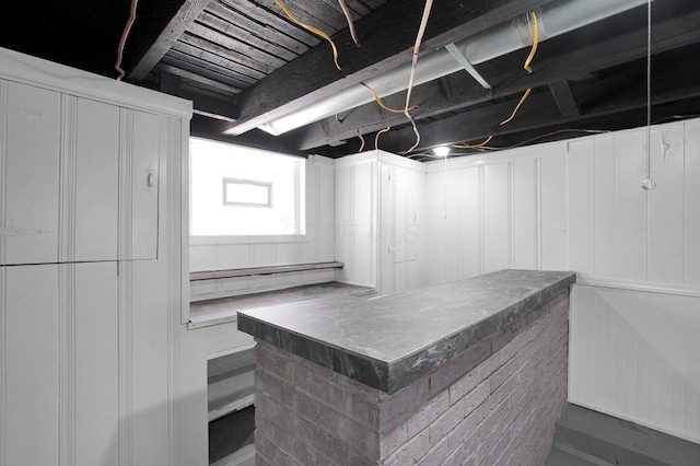 interior space featuring a bar