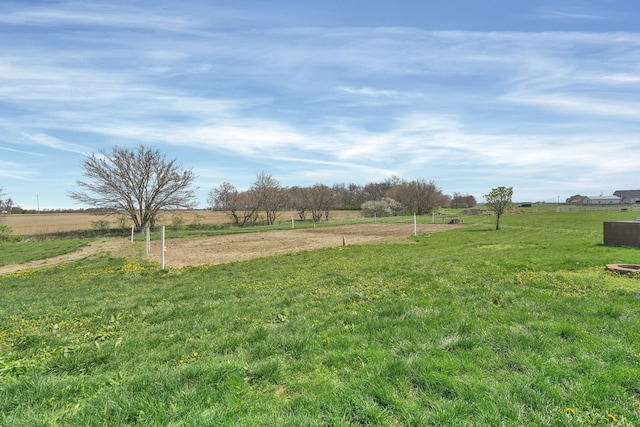 view of yard with a rural view