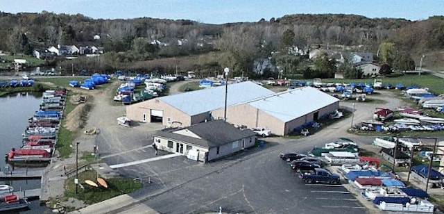 aerial view with a wooded view
