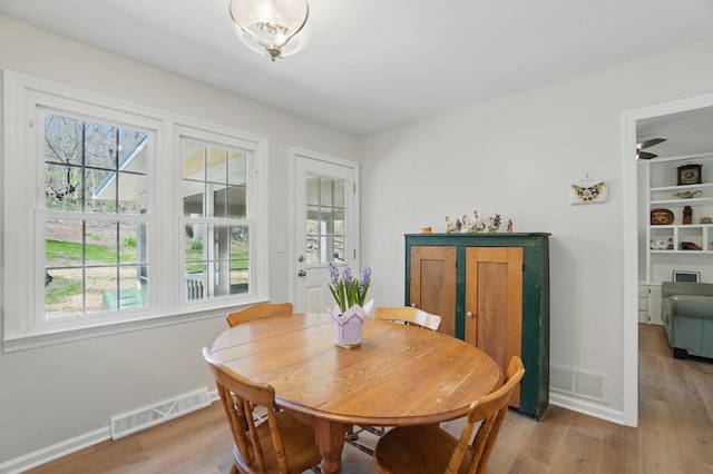 105 Chapin Pl, Granville, OH 43023 - dining space with baseboards, light wood-style floors, and visible vents