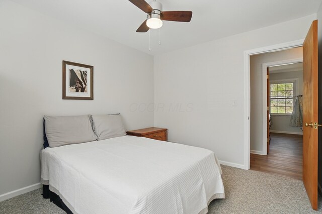 105 Chapin Pl, Granville, OH 43023 - bedroom with ceiling fan, baseboards, and carpet floors