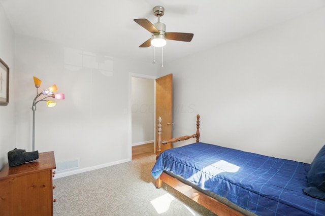 105 Chapin Pl, Granville, OH 43023 - bedroom featuring baseboards, a ceiling fan, visible vents, and carpet