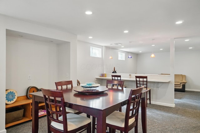 105 Chapin Pl, Granville, OH 43023 - carpeted dining space featuring baseboards and recessed lighting